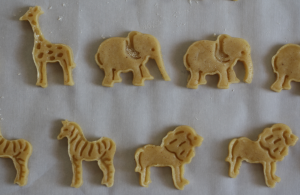 pink and white frosted circus animal crackers